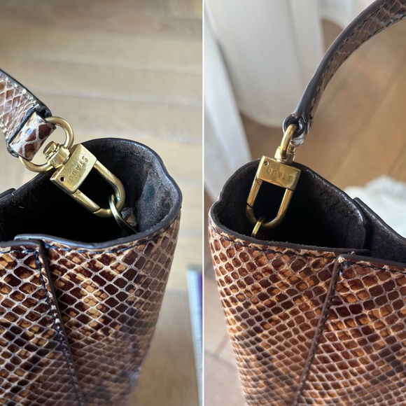 STAUD Shirley Snakeskin-embossed Leather Tote Set - Picture 4 of 16